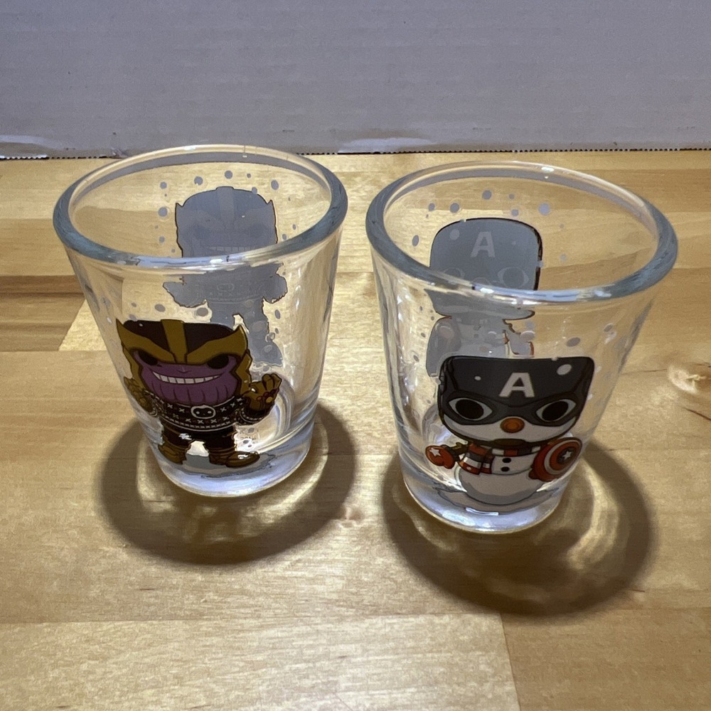 Funko Pop Marvel Thanos & Captain America Holidays Shot Glass Set - Picture 2 of 6